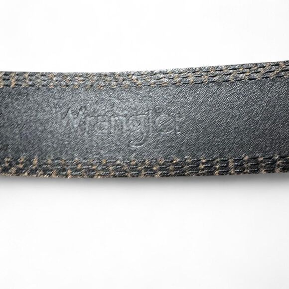 Wrangler Men’s Black Genuine Leather Belt Size 42 | 48” Length | 1.5” Width | Si - Picture 5 of 8